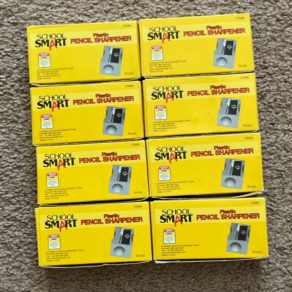 *BRAND NEW* School Smart 6 Packs Of Colored Pencil Sharpeners